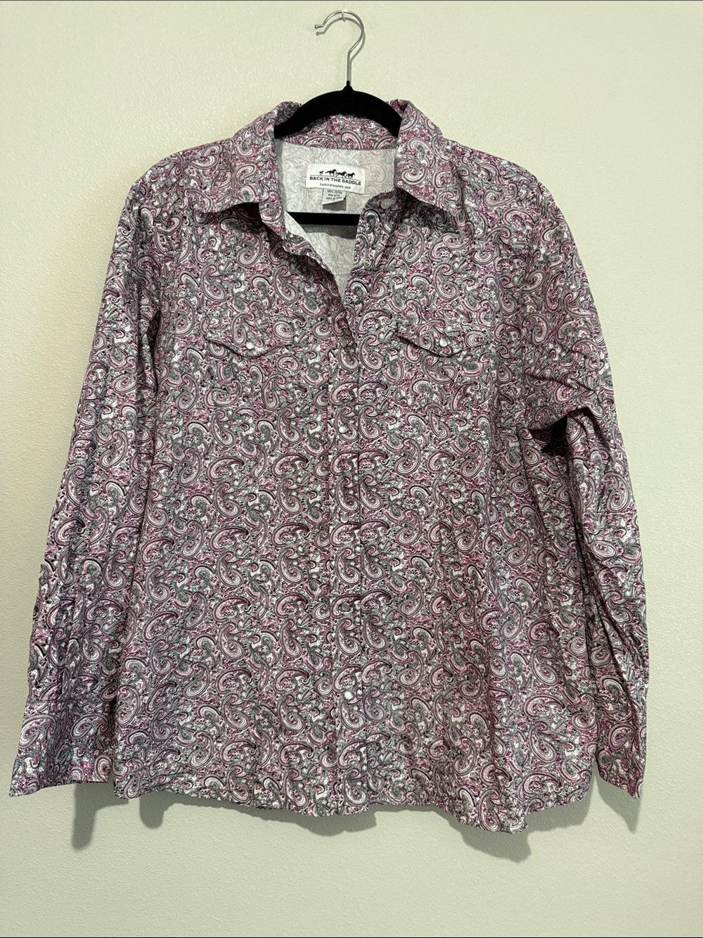 Women’s Paisley Button-Down Shirt - Pink